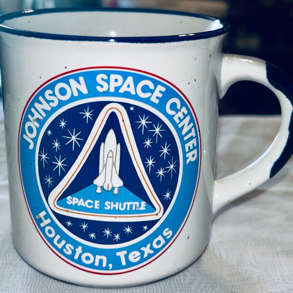 Johnson Space Center Blue and White Mug